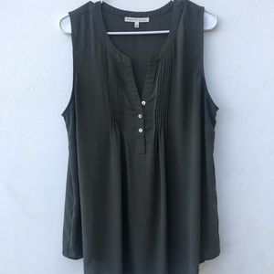 Olive Green Sleeveless Blouse